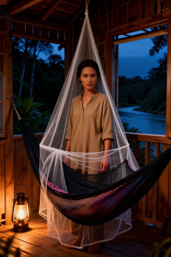 Nayra with Foxelli Hammock Net Mosquito Net